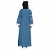 Layered abaya in French Blue